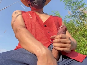 Big dick Luffy outdoor solo pleasure in Thailand