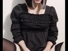 Cross-dressing Japanese sissy femboy in porn video