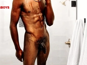 A straight black man takes a shower at his gay friend’s house.