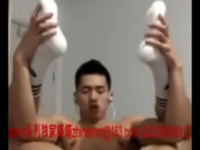 Gay Asian video with hot boy cumming on cam
