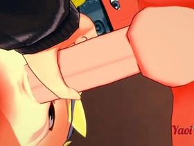 3D animated yaoi hentai with femboy Naruto and big cocked guy in hot anal scene.
