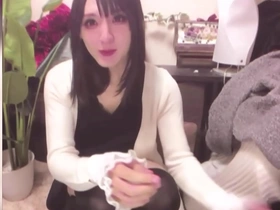 Beautiful Japanese ladyboy masturbates and has great pleasure.