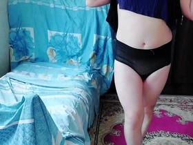 Sissy slut in blue dress, a gay twink delight.