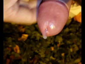 Japanese man masturbates outdoors and ejaculates.