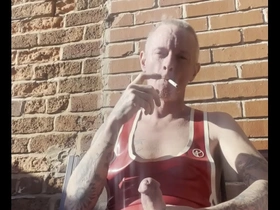 Gay rubber fetish: Amateur gay masturbates surrounded by rubber fetish items