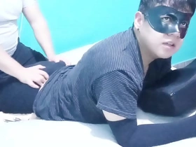 Gay amateur enjoys pleasure while playing video games with a dildo in his ass