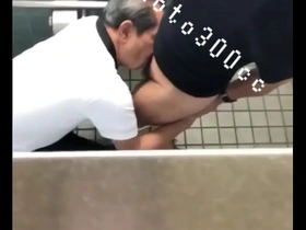 Japanese toilet spy turns into steamy aunt and uncle action