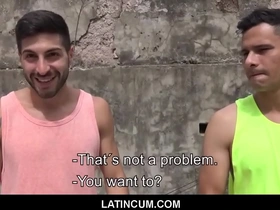 Straight Latino boy and gay best friend have bareback sex for money on LatinCum.com.