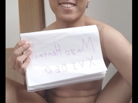 This is a homemade video of a Japanese twink masturbating.