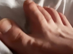 Young gay man enjoys foot fetish