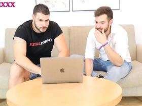 Homemade video of straight guy watching gay porn with gay friend Magic Javi and Ruben Martinez