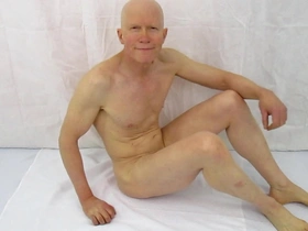 Gay nudist gets off while masturbating in public