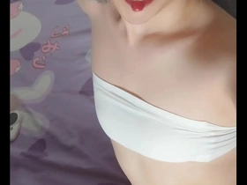 Femboy beautys solo performance with a kinky twist