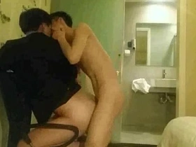 Slim Asian twink gets hot and steamy in gay porn video