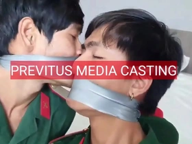 Gay casting with a twist: police and soldier on the spot.