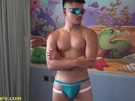 New face dunbar xu flexes and gets massaged and teased.