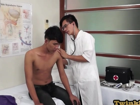 A skinny Asian man likes to have anal sex with his doctor who is dressed in a white uniform.