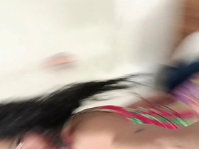 A gay man enjoying a solo pleasure of giving a blow job.