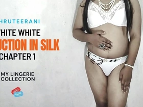 Beautiful shemale in silk, solo performance, Asian beauty.