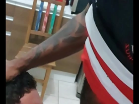 A white twink met a black guy while playing video games and got a blowjob.