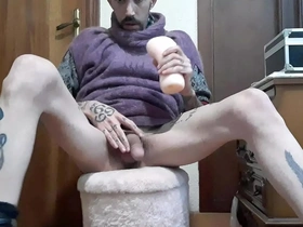 Young Spanish officer’s solo masturbation scene in roller skates.