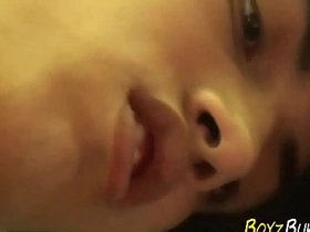 Young and straight gay men engage in anal sex with cum facial finish