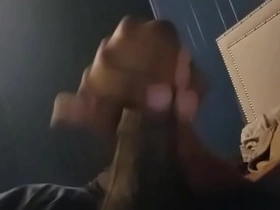 Cumming hard while stroking my big cock