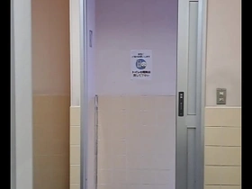Public bathroom strip tease from a Japanese guy with a shaved and uncut cock.