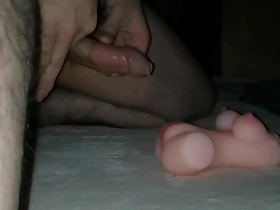 Cum inside the pussy with a strapon without a condom