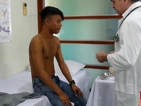 Asian twink Mikal has some fun with doctor Mike and gets a rough anal sex.