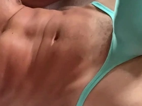 Gay muscle gets a satisfying cum shot in his tight underwear