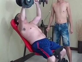 Mikes tight ass gets hammered by his gym buddy after a good workout.