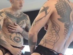 Japanese tattoo lover Yoshi's solo pleasure session