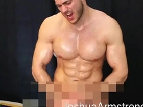 Huge and bulky gay muscle with a massive member