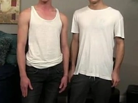 Young Asian gay hotel scene with As Riler and Zaden, blow job and anal sex.