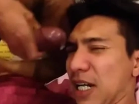 Twink boys with cute looks cum on their faces