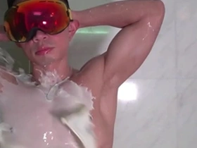 Enjoy the erotic massage with muscle worship and nipple play.
